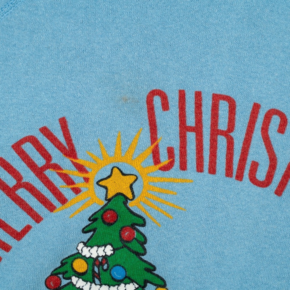 80's Walt Disney Company Mickey Mouse "Merry Christmouse" Christmas Sweater Blue - Picture 7 of 8